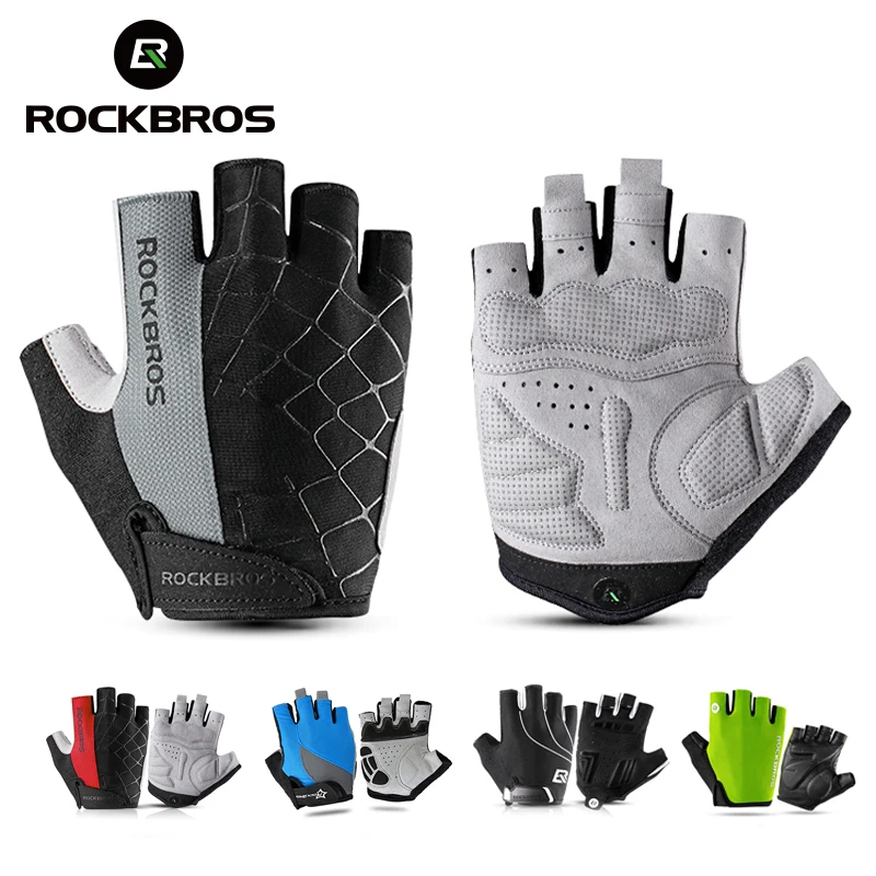 

ROCKBROS Cycling Bike Gloves Sweat Design Half Finger Gloves for Men and Women Bicycle Riding Outdoor Sports Gel Pad Gloves