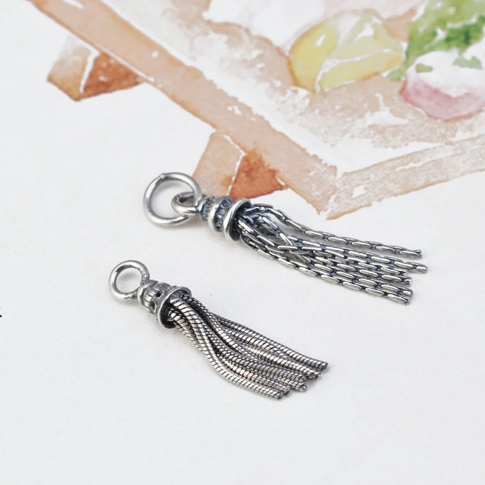 925 Серебряные кисточки ювелирные изделия из настоящего стерлингового серебра кисточки чистого серебра кисточки для браслетов