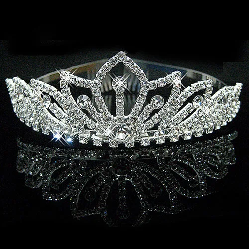 Свадебная Хрустальная тиара, короны принцессы, королевы, сердечки, ободки с цветами, серебряные свадебные аксессуары для волос для невесты, украшения для волос - Окраска металла: H006S110