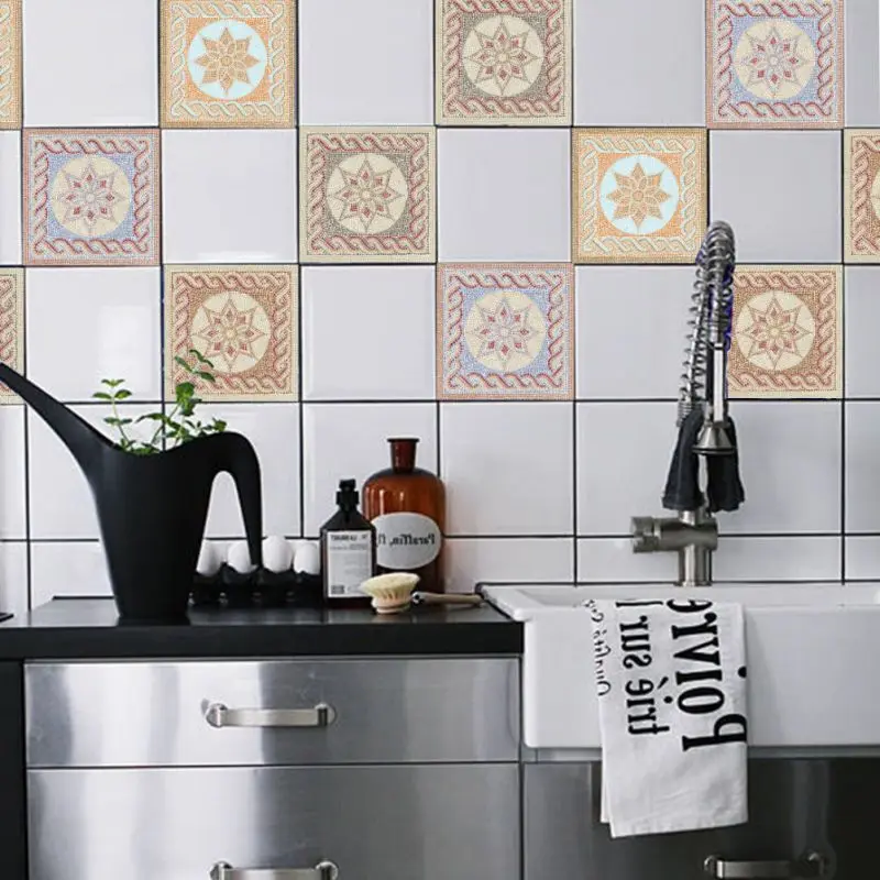 10pcs Diy Tiles Stickers 3d Retro Vintage Flowers Bathroom Kitchen Toilet Decoration Wall Stickers Waterproof Pvc Decals Sticker 10pcs Diy Tiles Stickers 3d Retro Vintage Flowers Bathroom Kitchen Toilet Decoration Wall Stickers Waterproof Pvc Decals Sticker