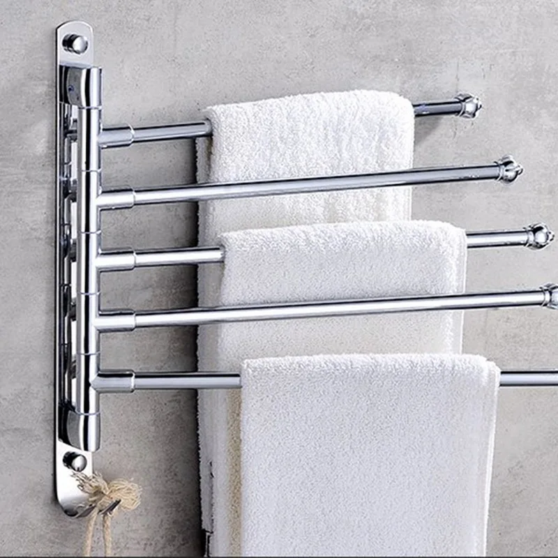 Нержавеющая сталь полотенцесушитель вращающаяся стойка для полотенец Ванная комната Кухня настенный держатель для полотенец полированная стойка