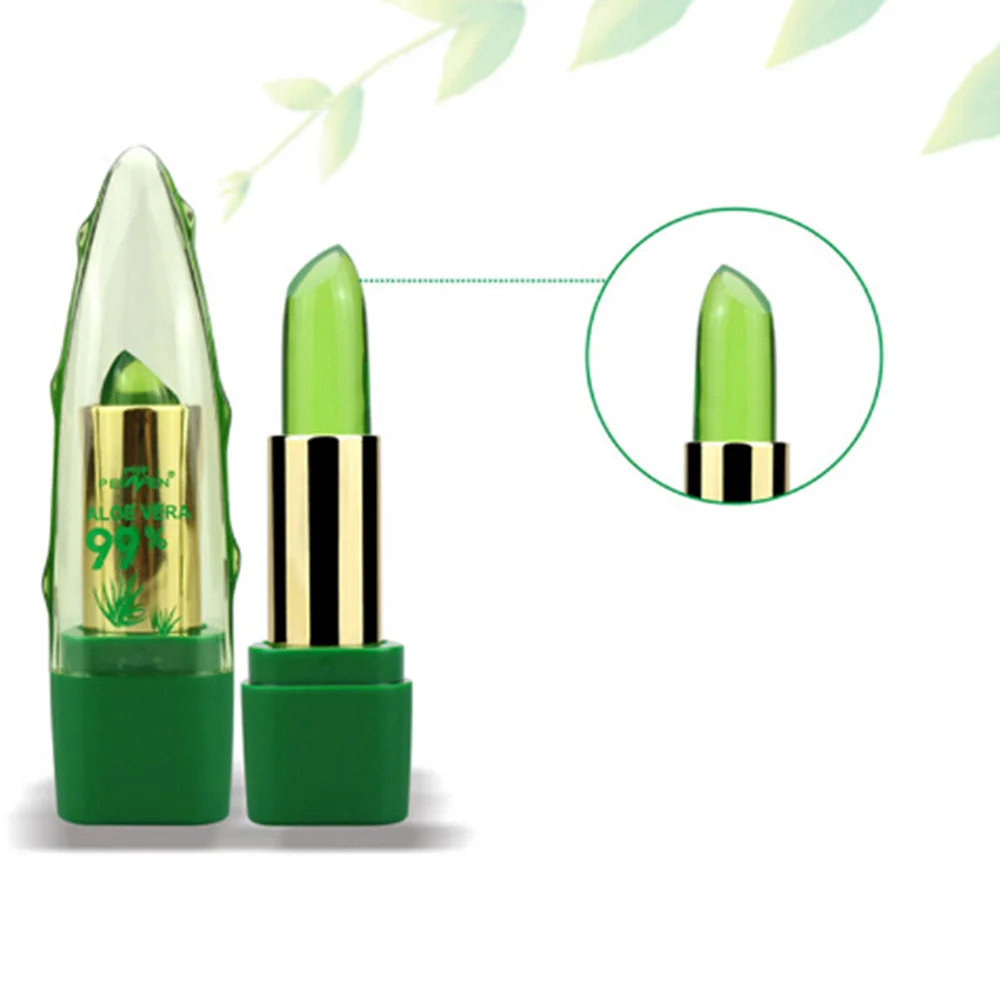 

New Batom 99% ALOE VERA Natural Temperature Change Color Jelly Lipstick Long Lasting Moistourizing Lip Makeup Beauty Tools