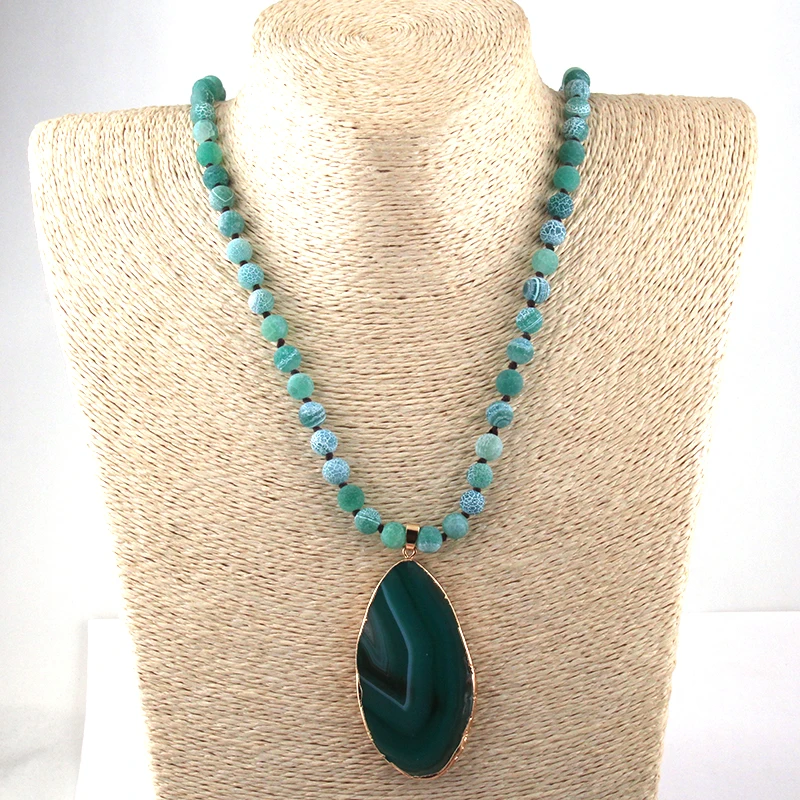 Женское ожерелье с подвеской из натурального камня|stone pendant necklace|natural stone necklacefashion