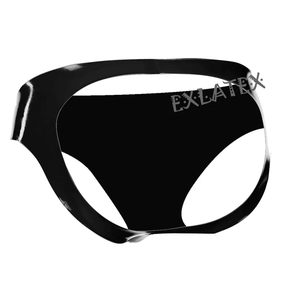Latex Panties Men briefs with Open Behind Erotic Underwear Underpants Latex Rubber Sexy Lingerie (2)-