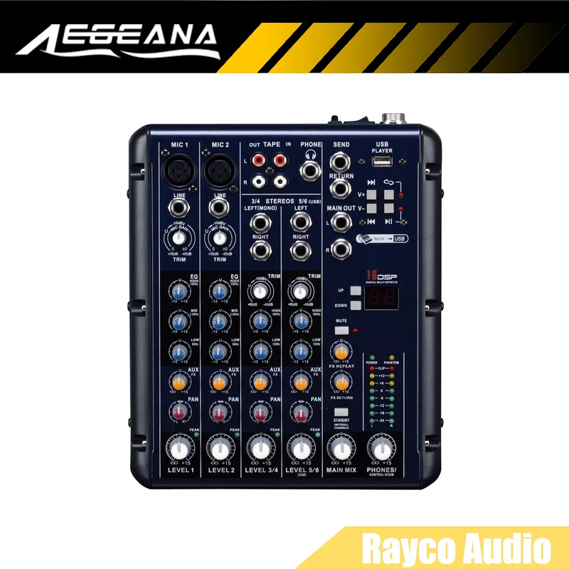 

2 Mono + 2 stereo channel Good Quality Hot Sell USB Professional Audio DJ Mixer Mixing console
