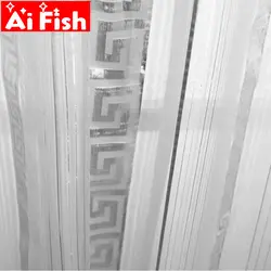 Серый Серебряный тюль для гостиная спальня современный китайский геометрический узор пряжа окрашенная дома окна шторы вуаль шторы wp239-40