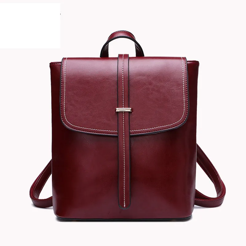

Genuine Leather Backpack Women 2017 School Bags For Teenagers Rugzak Summer Fashion Oil Wax Ladies Vintage Laptop Backpacks D5