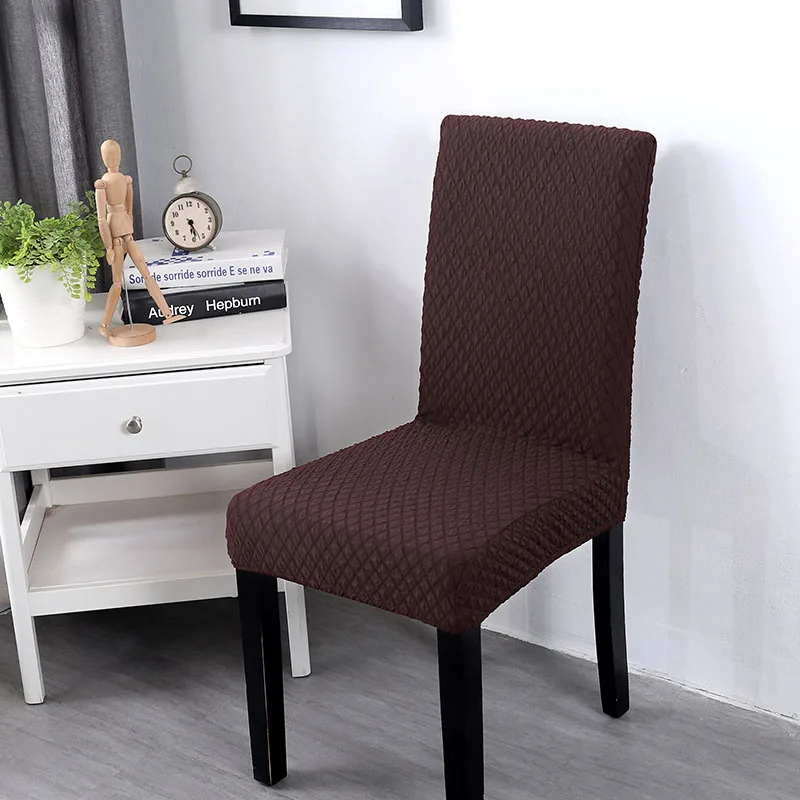 Вязаный утолщенный Чехол для стула сплошной цвет эластичный Съемный Анти-грязный складной многофункциональный чехол на стул для дома 1 шт - Цвет: Coffee