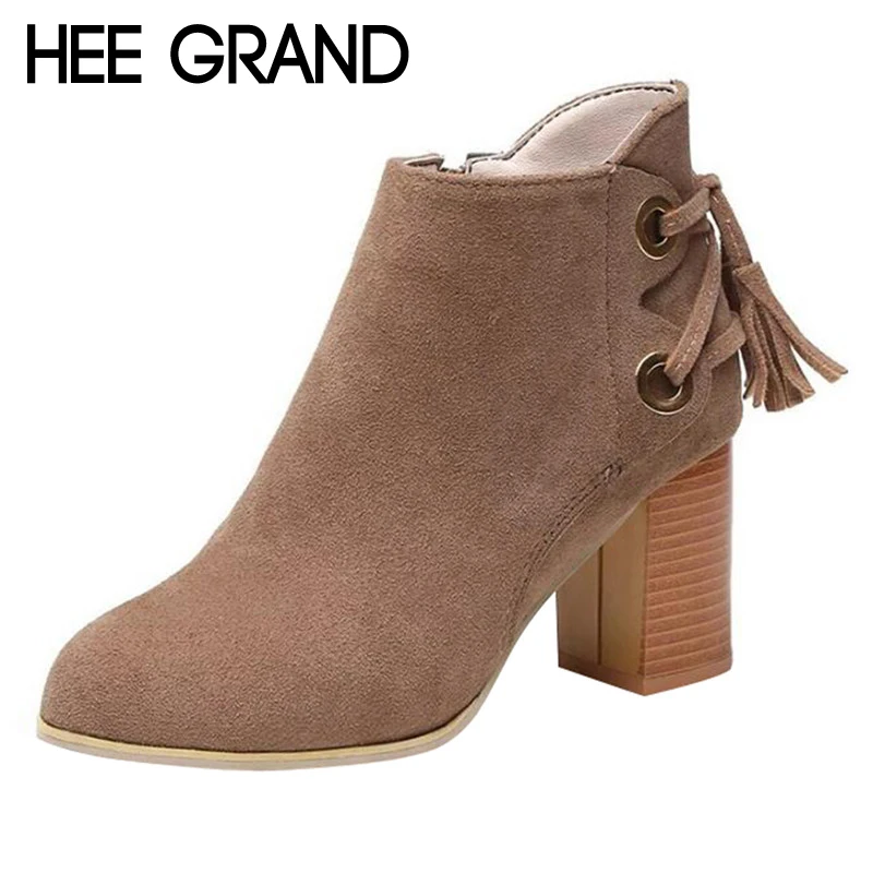HEE GRAND/2017 новое поступление женские модные сапоги на толстом высоком каблуке