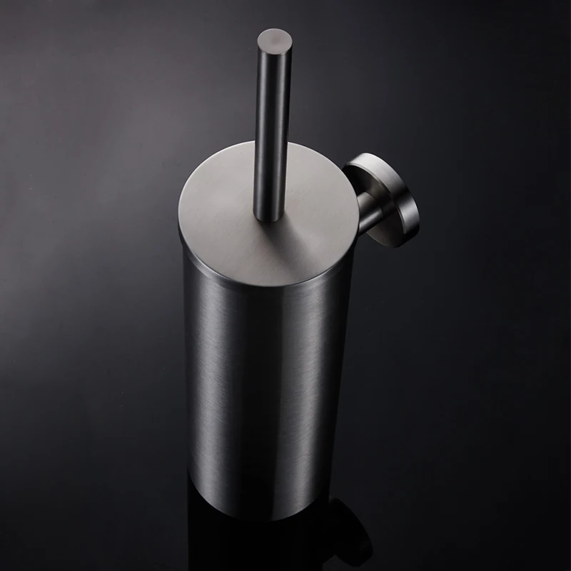 Toilet Brush Holder Set Wall Mounted Stainless Steel Wire Drawing WC Brush Holder Creative Modern Toilet Bowl Brush Black Toilet Brush Holder Set Wall Mounted Stainless Steel Wire Drawing WC Brush Holder Creative Modern Toilet Bowl Brush Black
