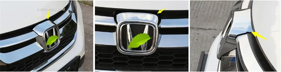 ABS Хромированная передняя головка среднего гриля Эмблема рамка украшения молдинг крышка комплект отделка Аксессуары для Honda CRV CR-V