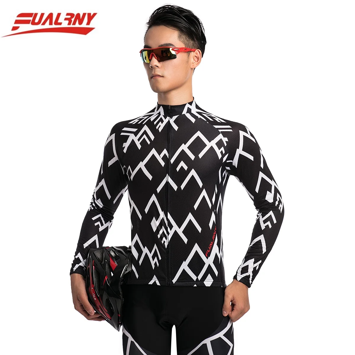 2018Team FUALRNY Long sleeve Ropa Ciclismo Cycling Jersey Mountian Bicycle Clothing Bike Clothes Man 100% Polyester White stripe