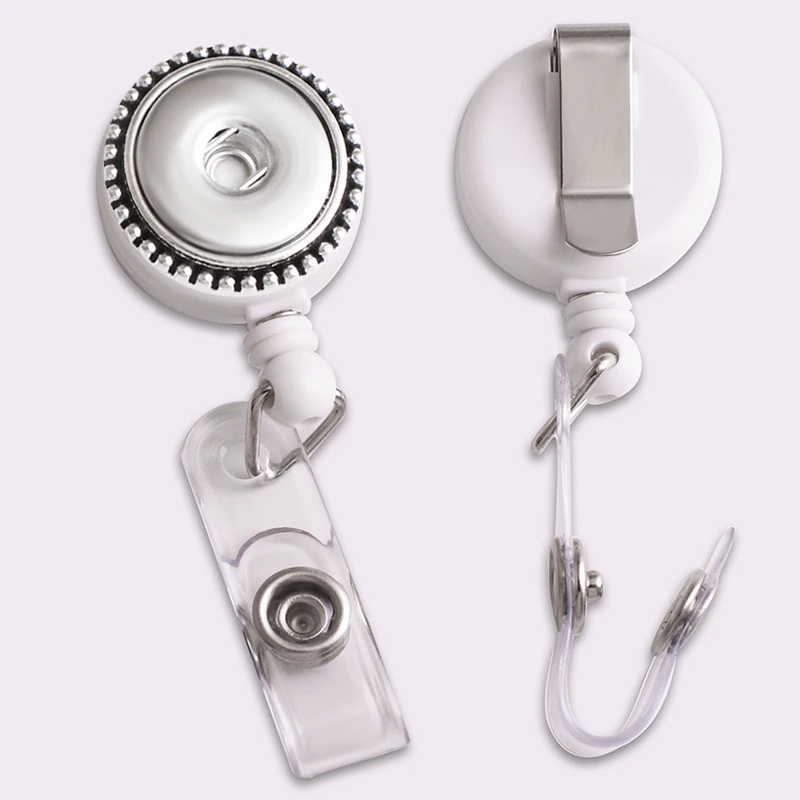 Badge Reel ID holder, retractable badge holder, interchangeable 18mm snap  button jewelry high quality NA573 BOBOSGIRL - AliExpress