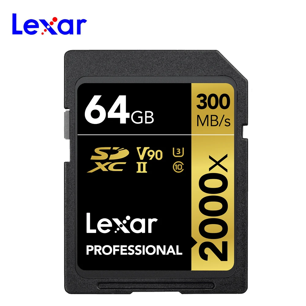 Дешевый Оригинальный Lexar 2000X UHS II SD карта 32 г 64 Гб 128 г Класс 10 карта памяти 300 МБ с. с. Высокоскоростная Флешка память для 4 к цифровой зеркальной камеры