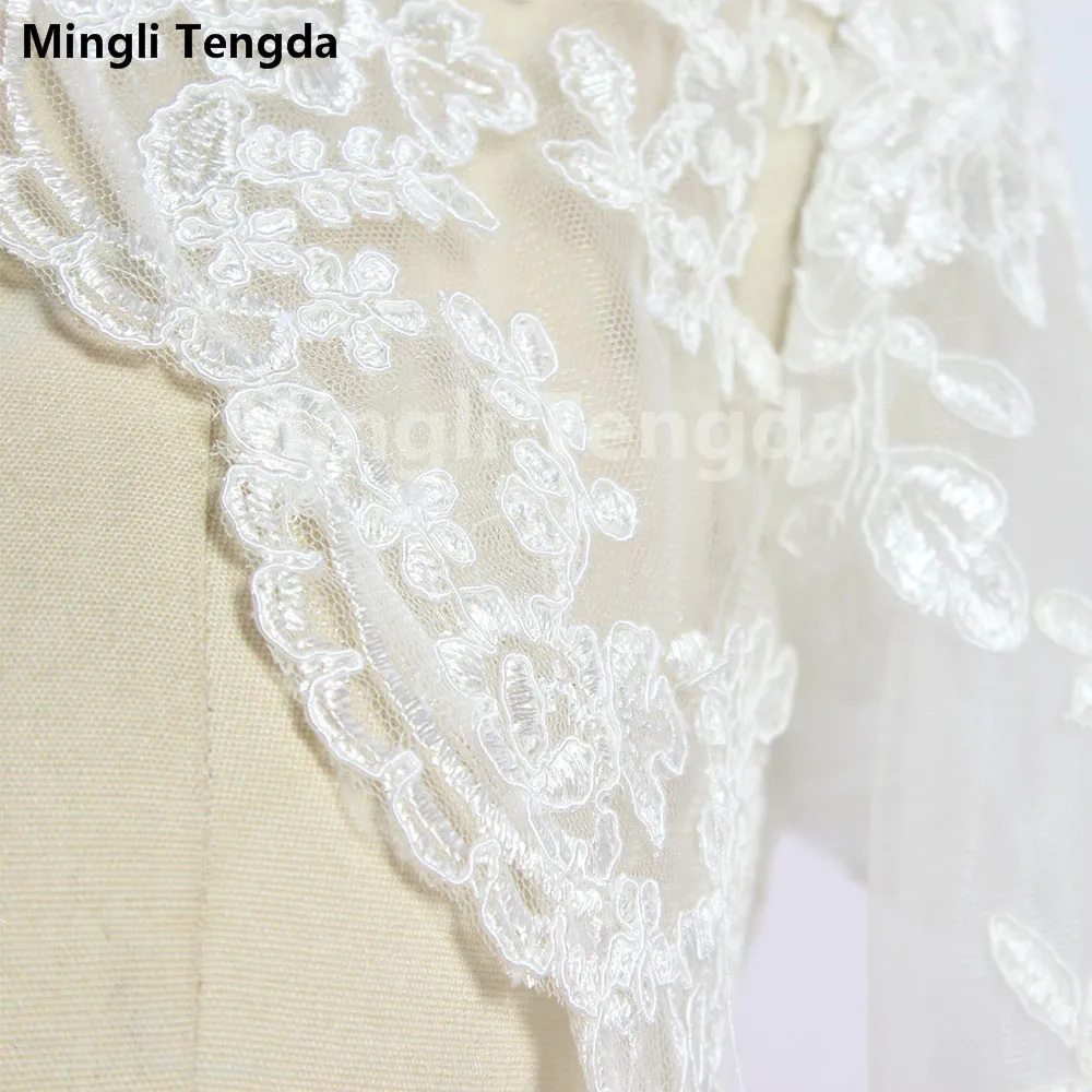 White Long Sleeves Bridal Shrug Wrap Party Cape Lace Plus Size Wedding Jackets Wedding Bolero Cloak