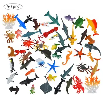 

50pcs Simulation Marine Animal Model Toy Simulation Marine Animal Ocean Sea Animals Figures