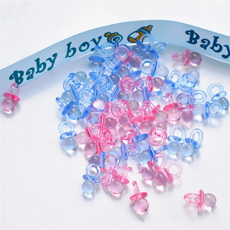 50pcs Baby Shower Christening Mini Pacifiers Girl Boy Party Home Decorations Happy Birthday Party Gift Baby Shower Pacifier