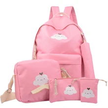 Preppy Stylish Canvas Printing Backpack Women School Bags for Teenage Girls Cute 5 PCS Set Travel Backpacks Female Bagpack Preppy Stylish Canvas Printing Backpack Women School Bags for Teenage Girls Cute 5 PCS Set Travel Backpacks Female Bagpack