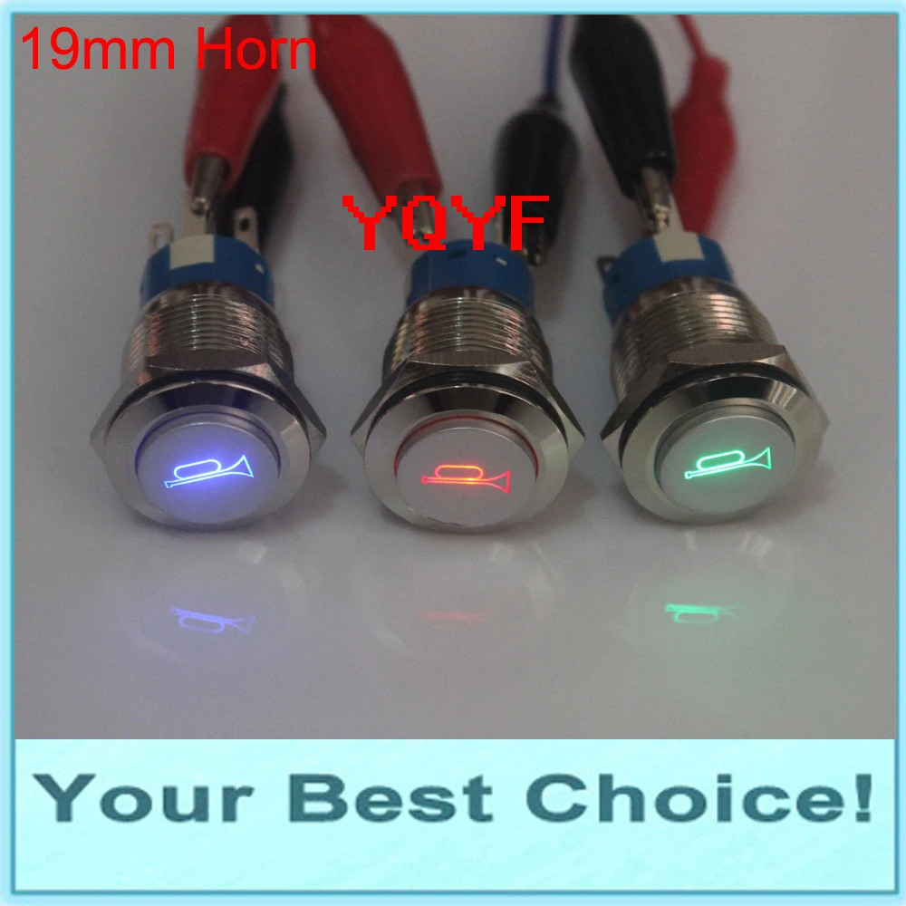 50pcs/Lot 19mm 12V LED Illuminated Car/Automotive Horn Push Button