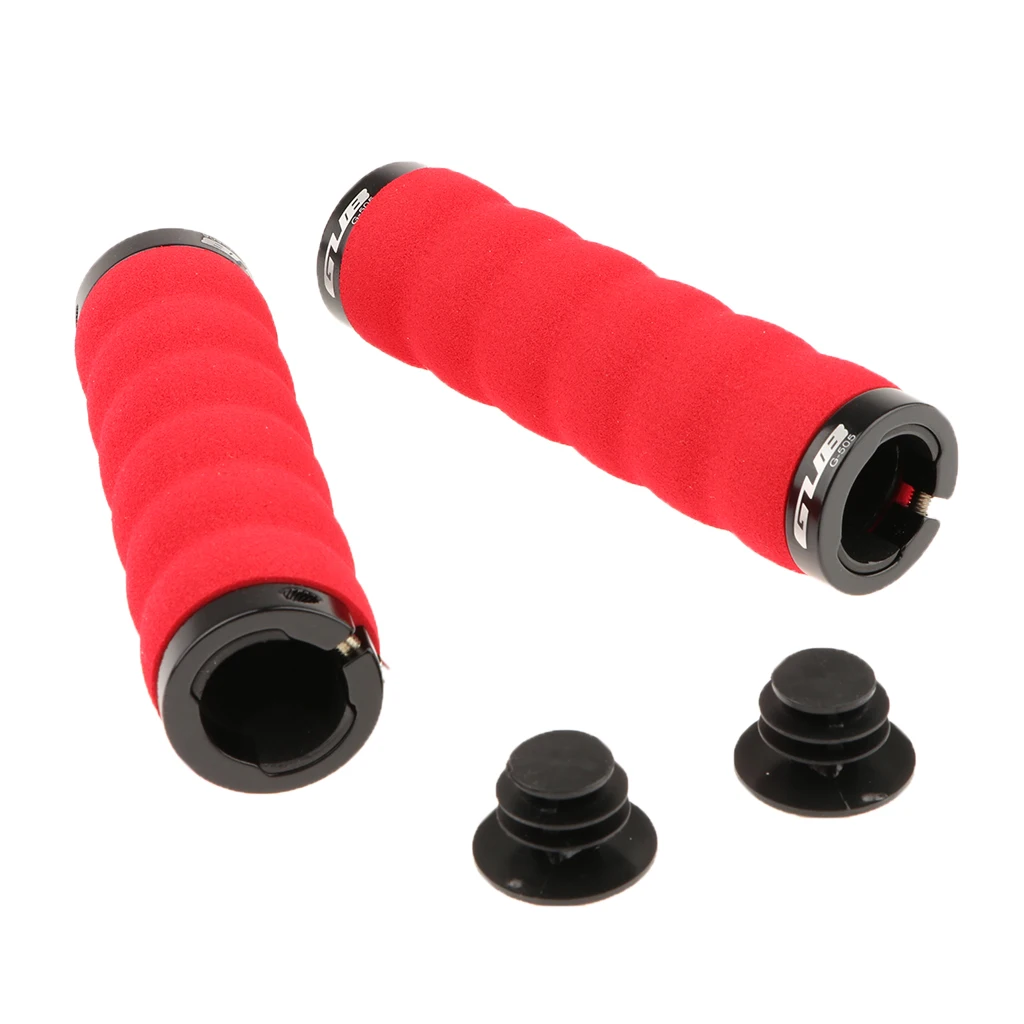 Soft BMX MTB Cycle Road Mountain Bicycle Scooter Bike Handle bar Rubber End Grip with Lock Rings