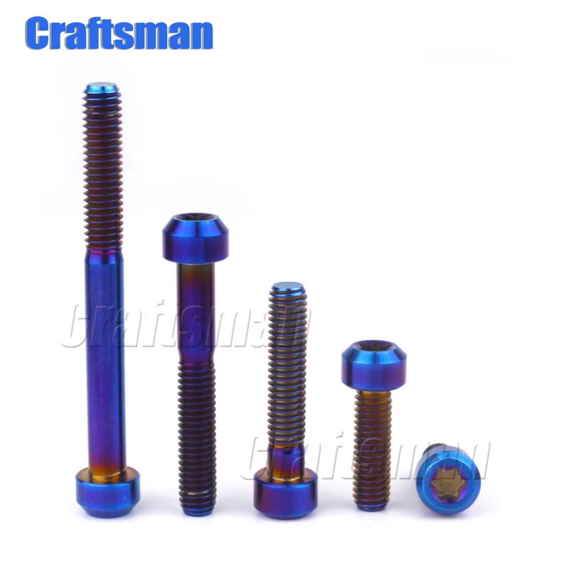 Craftsman титановый болт M6x 10-90 мм внутренняя головка Torx сгоревший синий цвет Ti болты винт для мотора велосипеда изменить дропшиппинг 1 шт