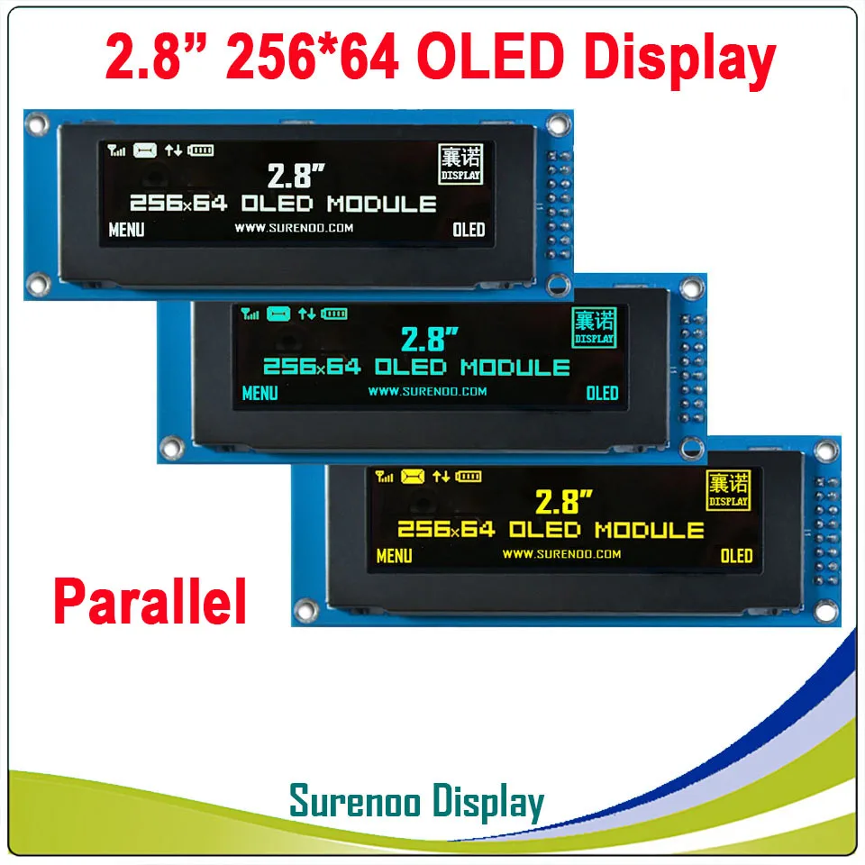 

Real OLED Display, 2.8" 256*64 25664 Dots Graphic LCD Module Display Screen LCM Screen SSD1322 Controller Support SPI