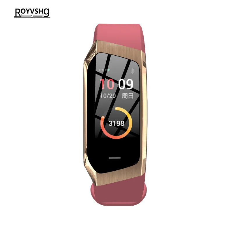 E18 Смарт-часы для мужчин wo для мужчин водонепроницаемый браслет relogio фитнес-трекер сердечного ритма мониторинг сна спортивные Смарт-часы подарок для девушки - Цвет: gold pink