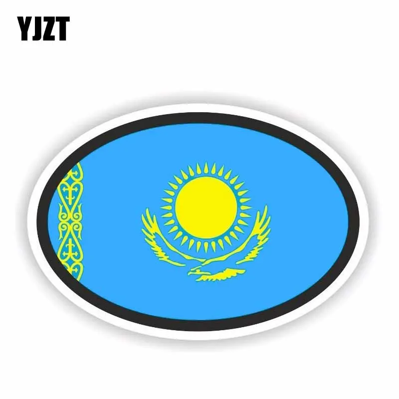 

YJZT 13.3CM*8.9CM Car Styling KAZAKHSTAN Flag Oval Accessories Decal Car Sticker 6-1849