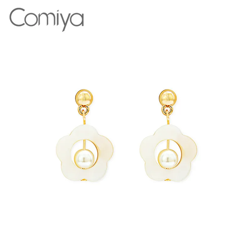 Comiya Висячие серьги для женщин Brincos акриловая жемчужина Pendientes Mujer букле D'Oreille