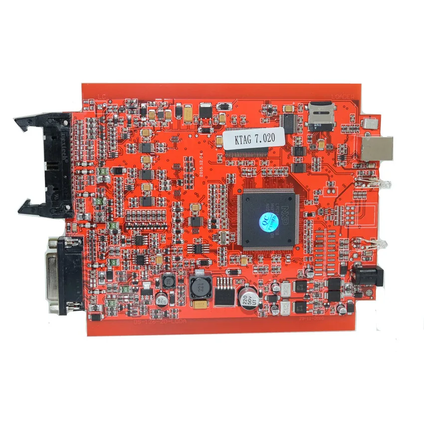 Онлайн V2.47 ЕС красный Kess V5.017 OBD2 менеджер Тюнинг Комплект KTAG V7.020 4 светодиодный V2 5