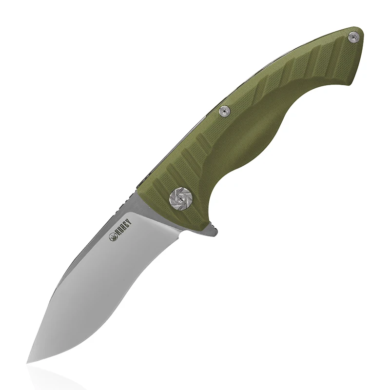 

KUBEY KU208 Folding Pocket Knife with Clip, Ergonomic Grip G10 Handle and 3.5 Kurki D2 Steel Blade, Ceramic Ball Bearing Washer