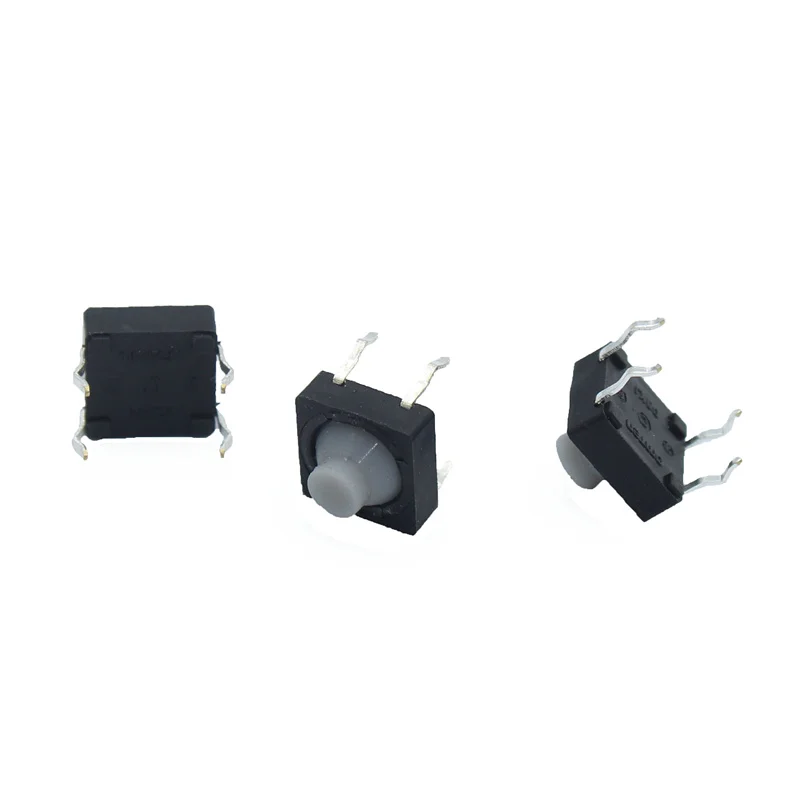 

20pcs/lot 8x8x5MM 4PIN G77 Conductive Silicone Soundless Tactile Tact Push Button Micro Switch Self-reset Free Shipping