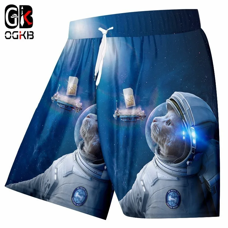 OGKB пляжные шорты для мужчин трусы Siwmsuits сексуальные Мультяшные с принтом кота