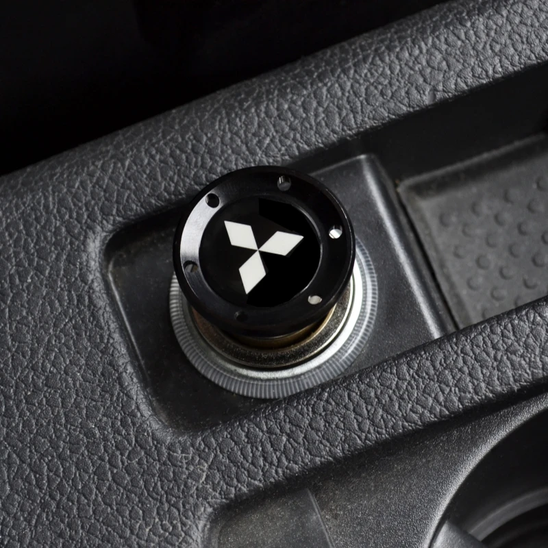 Black Aluminum Light Car Cigarette Lighter For MITSUBISHI RALLIART