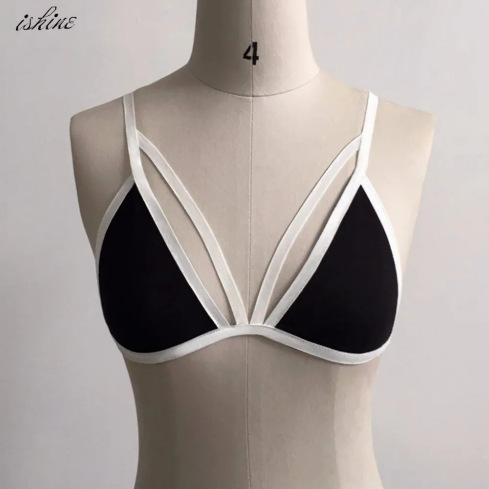 

Cheap Summer Crop Top Women Patchwork Bra Ladies Up Bralette Bra Top Sexy Bras Seamless Brassiere brasier mujer