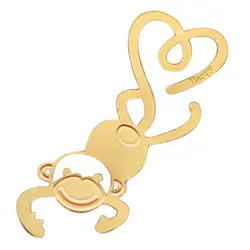 Закладка страница Закладка форма Decore обезьяна в металлическом золоте для книги