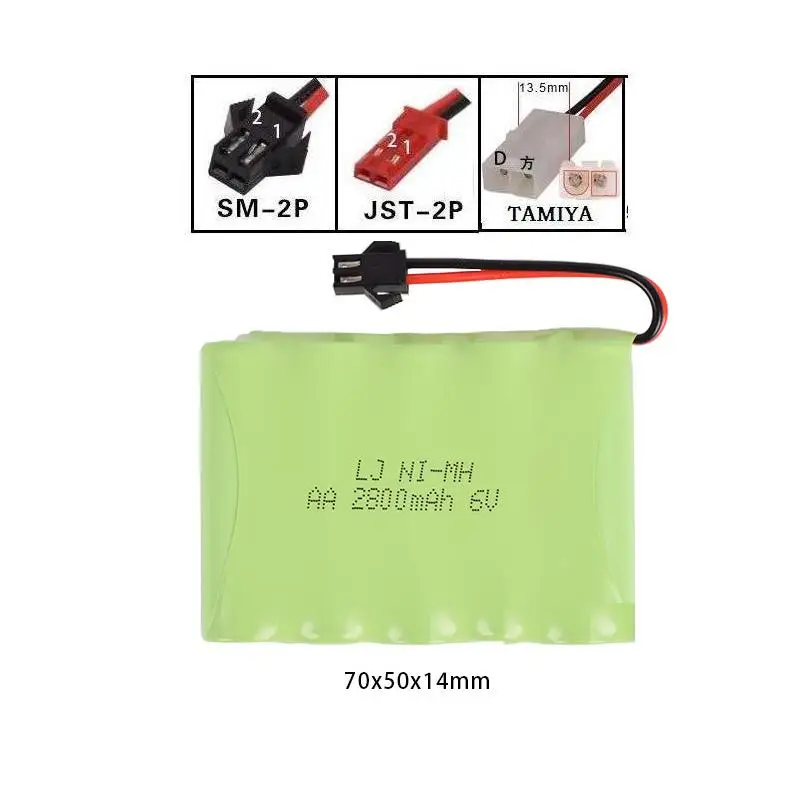 

LEKYLUKY 6v 2800mah M-style High capacity AA NI-MH rechargeble Battery for electric toys RC toys size 70*50*14mm
