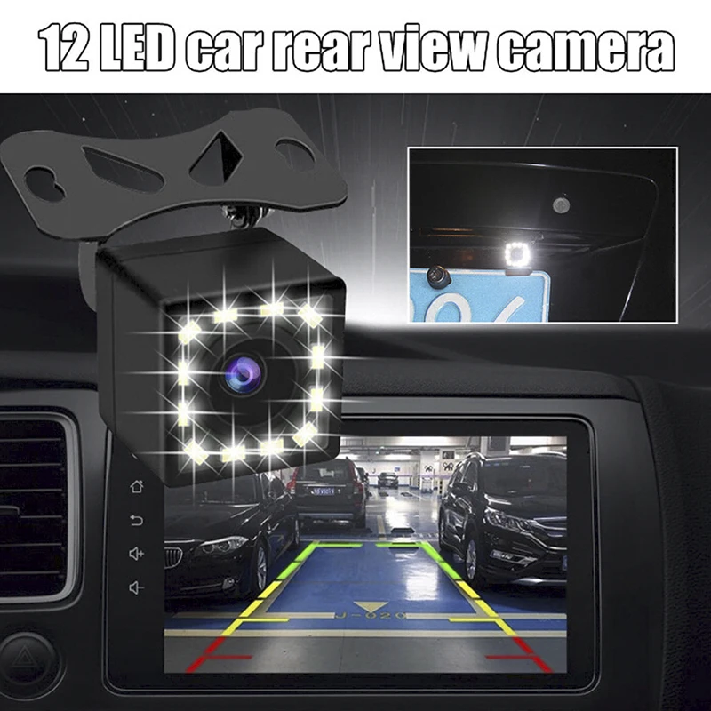 

12 LED Night Vision Car Rear View Camera Wide Angle HD Universal Auto Parking Reverse Backup Camera