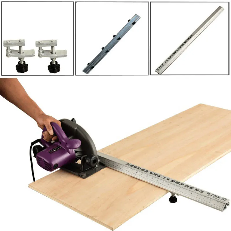  Flip saw Electric Circular Saw Cutting Machine Guide Foot Ruler Guide 3in 1 45 Degrees Chamfer Fixt