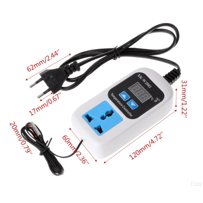 Digital Thermostat Regulator Plug-50~110C Temperature Controller Switch AC 110-220V Microcomputer with NTC Sensor