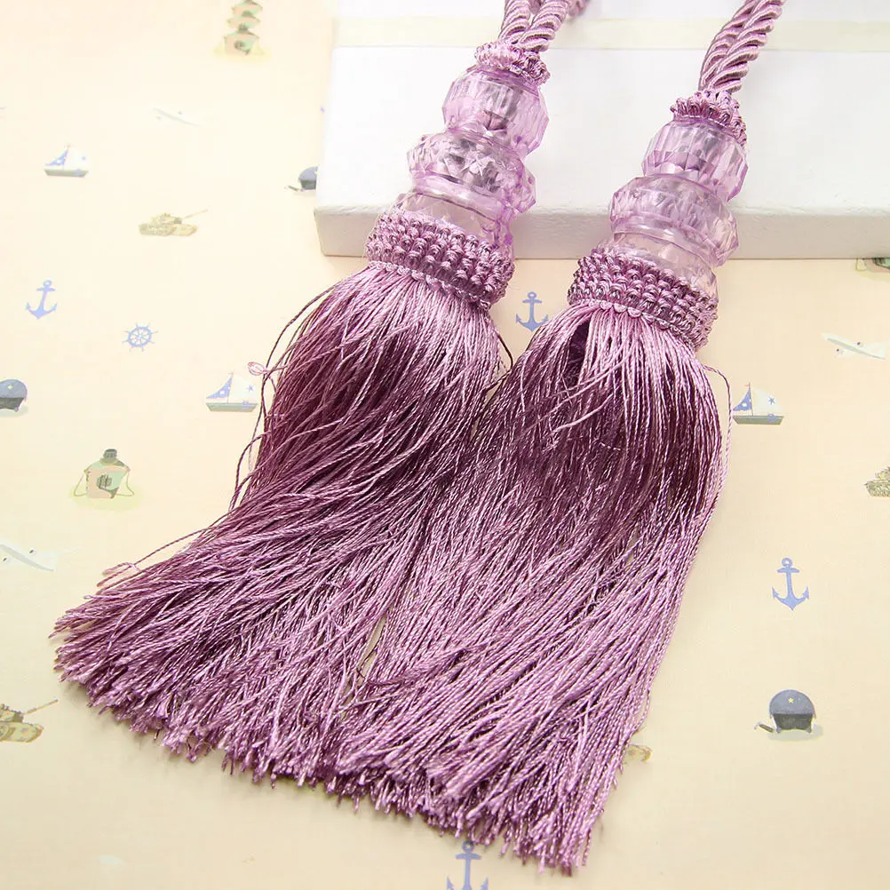 7 Color 1 Pair Rope Curtain Tiebacks Tie Backs Crystal Ball Beaded