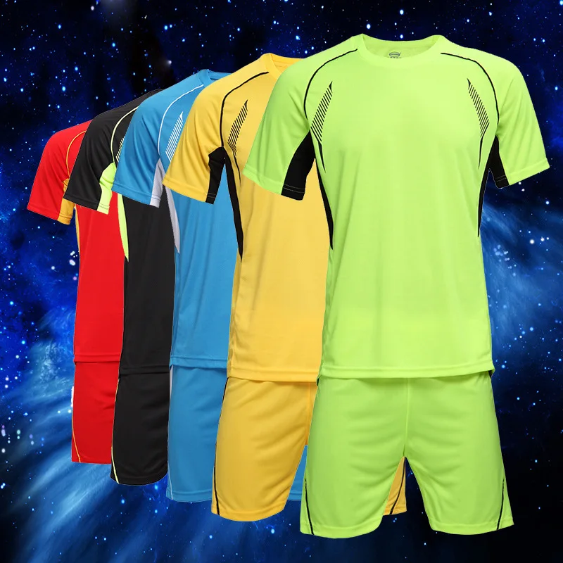 Football Jersey and Shorts Sleeve Training Suit Clothes Set for Men