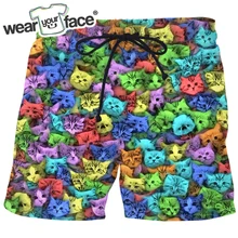 Радужные кошки улыбки мопса 3D все печатные летние шорты модные мужские s бермуды повседневные короткие мужские Homme карго шорты Прямая поставка