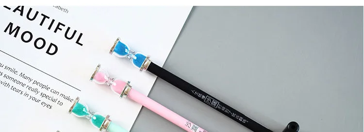 Creative Time Hourglass Gel Pen Fashion Novelty Neutral Pen School Office Stationery for Children Gifts Korean Material Escolar
