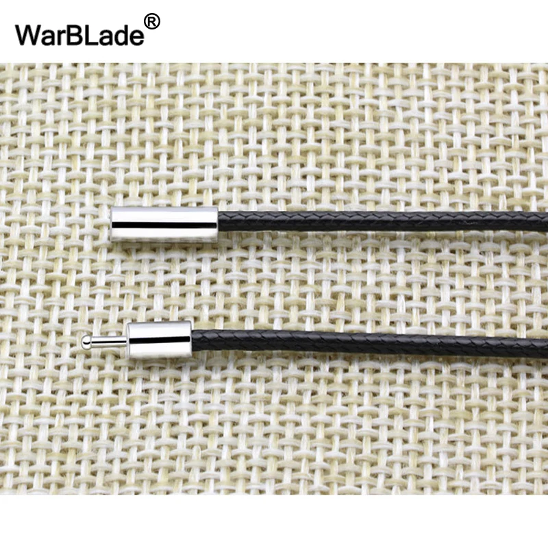 1/1.5/2/3mm Necklace Cord Black Leather Cord Wax Rope Lace Chain With Stainless Steel Rotary Buckle For DIY Necklace Jewelry leather cord waxed cord jewelry making cord