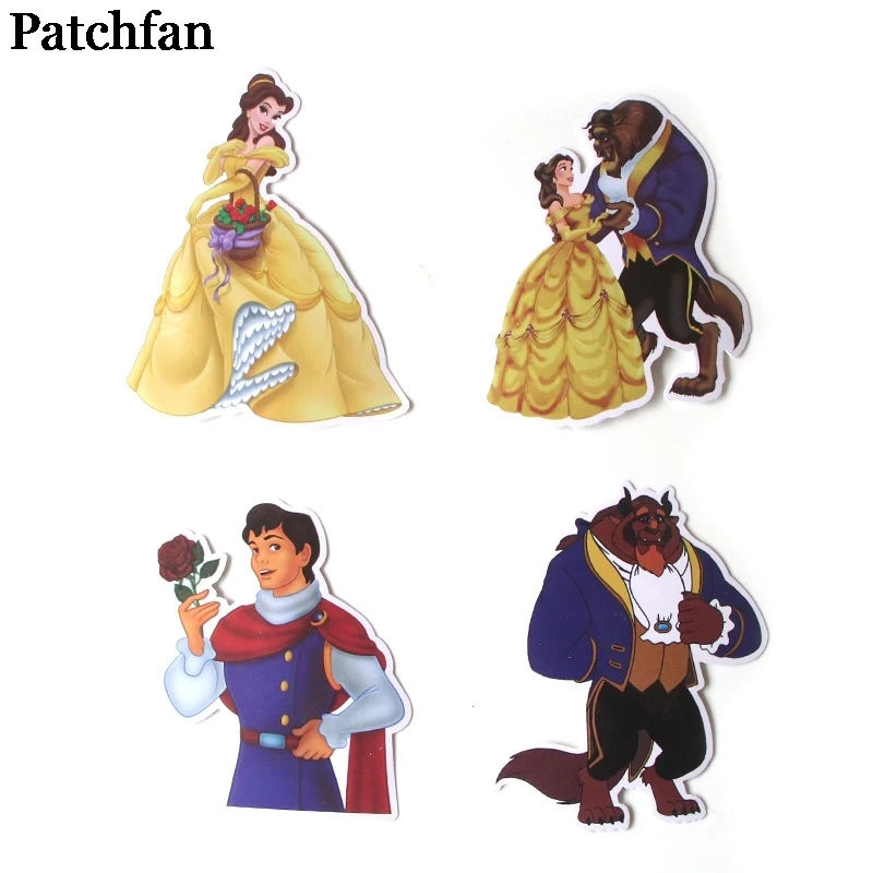 12 компл./лот Patchfan 18 шт./компл. Красавица и Чудовище мультфильм наклейки для скрапбукинга DIY ноутбук скейтборд мотоцикл значки A2016