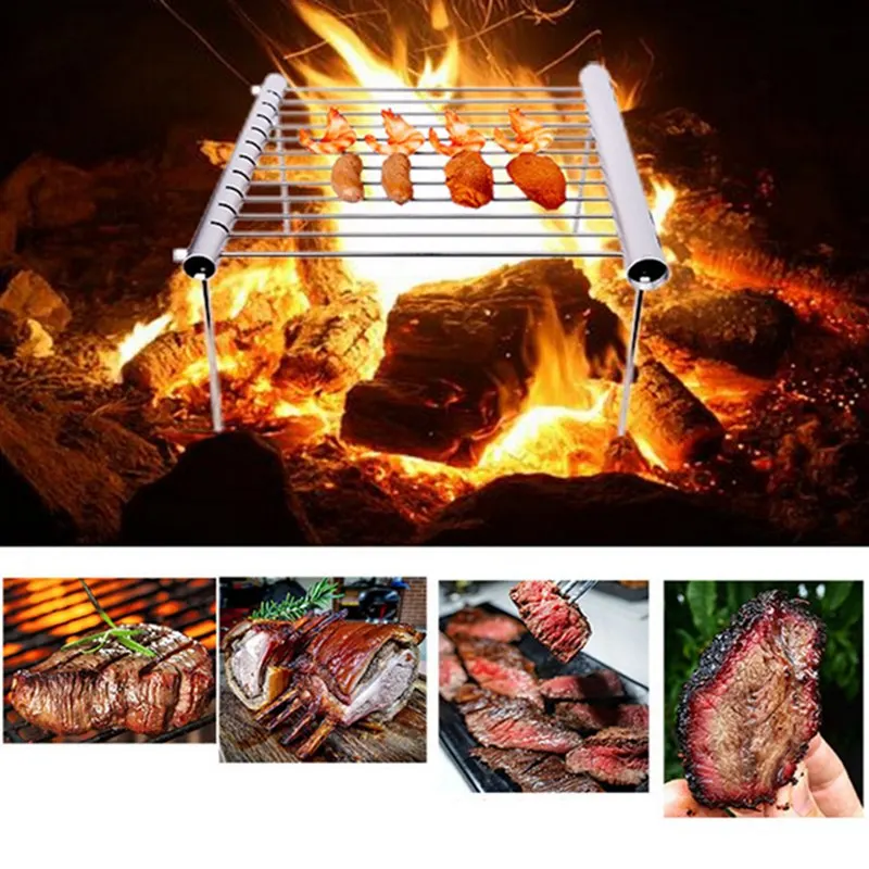 Fácil desmontaje de grado de alimentos de acero inoxidable barbacoa Parrilla de carbón de Camping al aire libre barbacoa portátil Mini estufa de cocina Fácil desmontaje de grado de alimentos de acero inoxidable barbacoa Parrilla de carbón de Camping al aire libre barbacoa portátil Mini estufa de cocina