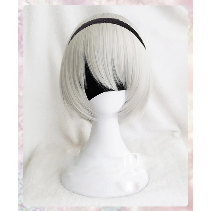 

YoRHa No.2 Type B 2BYoRH 2A 9S 2B Cosplay Wig NieR:Automata Heat Resistant Synthetic Hair Perucas Cosplay Wigs + Wig Cap