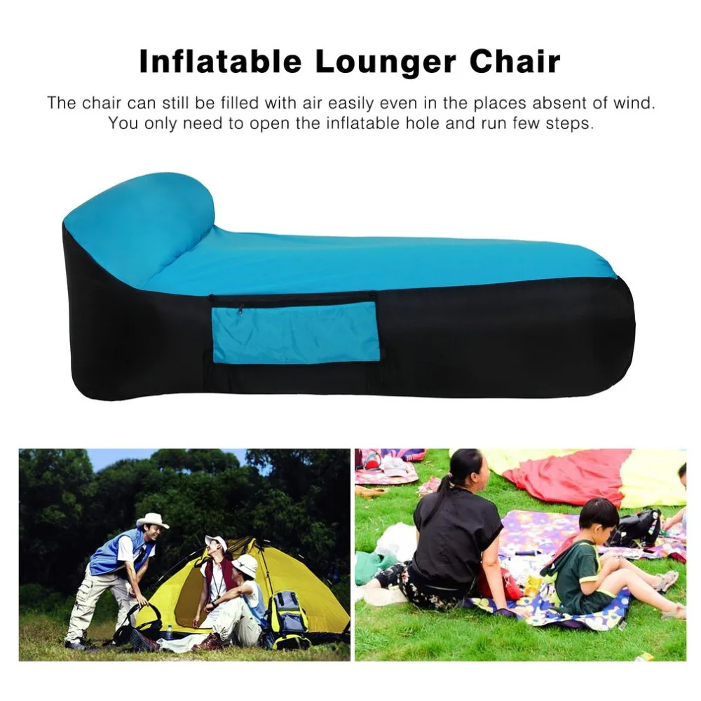 

Inflatable Lounger Chair Carry Bag Home Fast Inflate Air Furniture Gas Lazy Sofa Sleeping Bed Outdoor Couch Travelling Camping