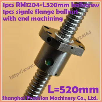 

Rolled RM 1204 Ballscrew set L520mm + with end machining for Built CNC Machine